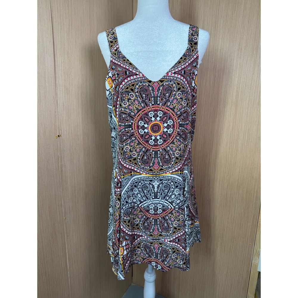 Sanctuary Harlow Dashiki Paisley V-Neck Mini Dress Multi-Color D0742-RM340 M NWT